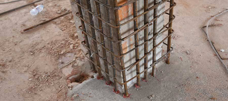 Enlarged cross-section with rebaring chemical Enlarged cross-section with rebaring chemical