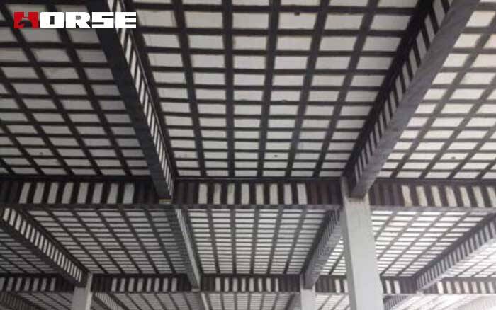 carbon fiber wrap are applied to the cracked ceiling carbon fiber wrap are applied to the cracked ceiling