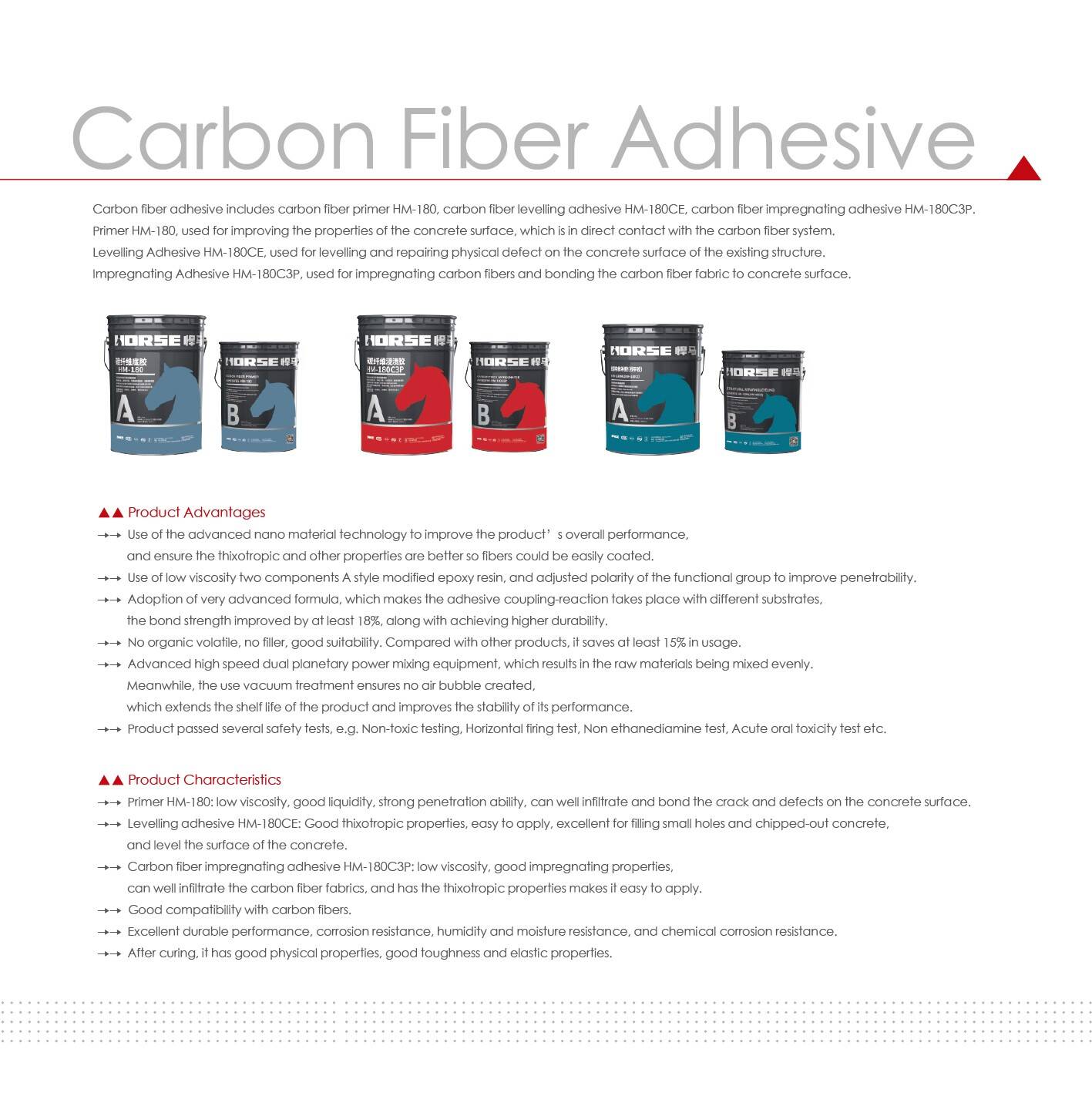 Horse carbon fiber adhesive for FRP strengthening Horse carbon fiber adhesive for FRP strengthening