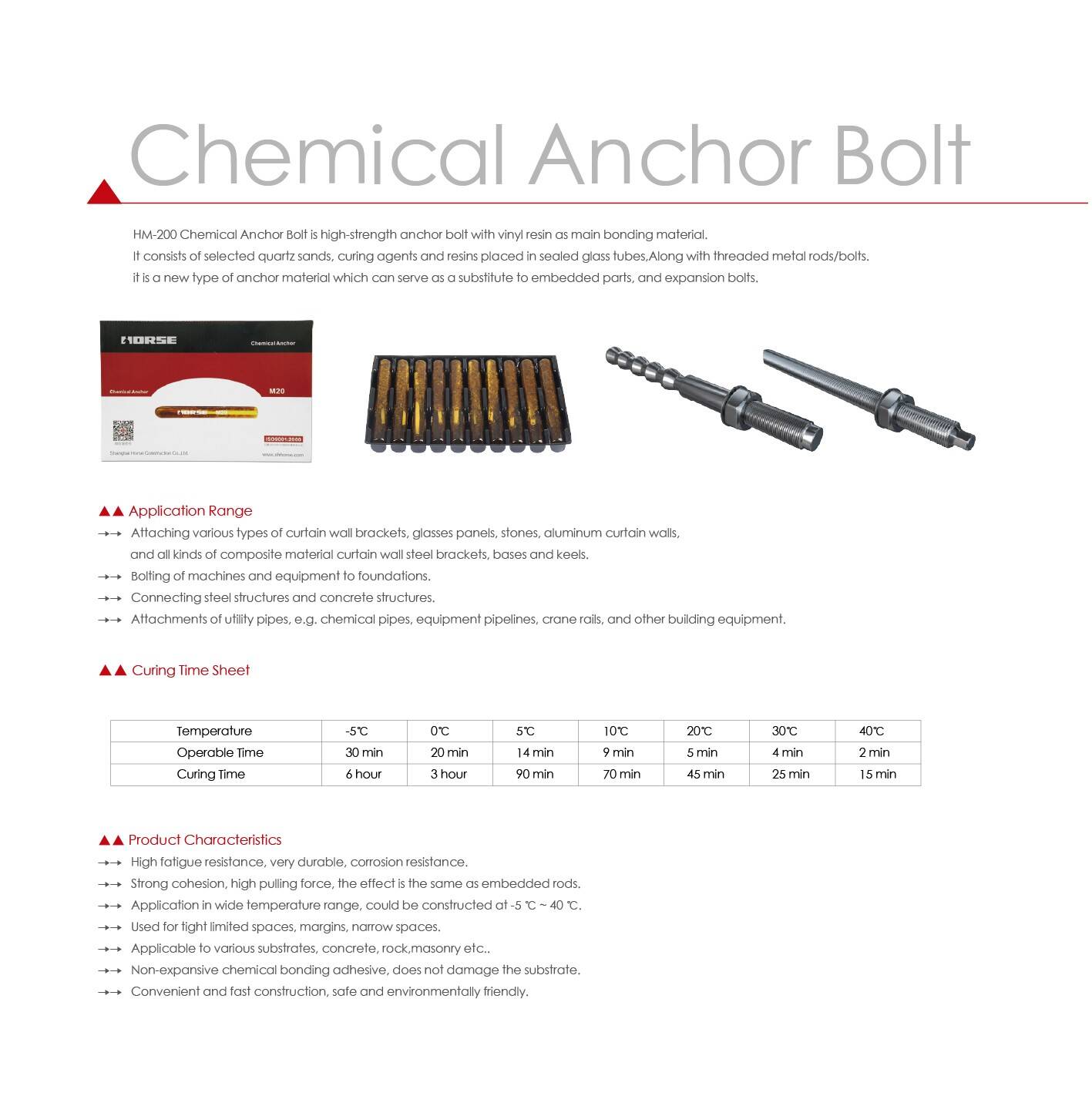 Horse chemical anchor bolt Horse chemical anchor bolt