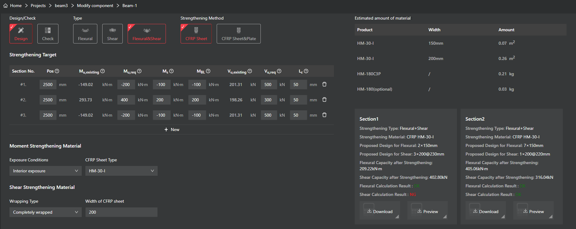 HORSE CFRP reinforcement design HORSE CFRP reinforcement design