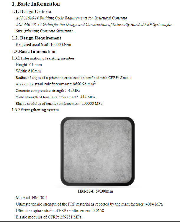 calculation sheet of cfrp design calculation sheet of cfrp design