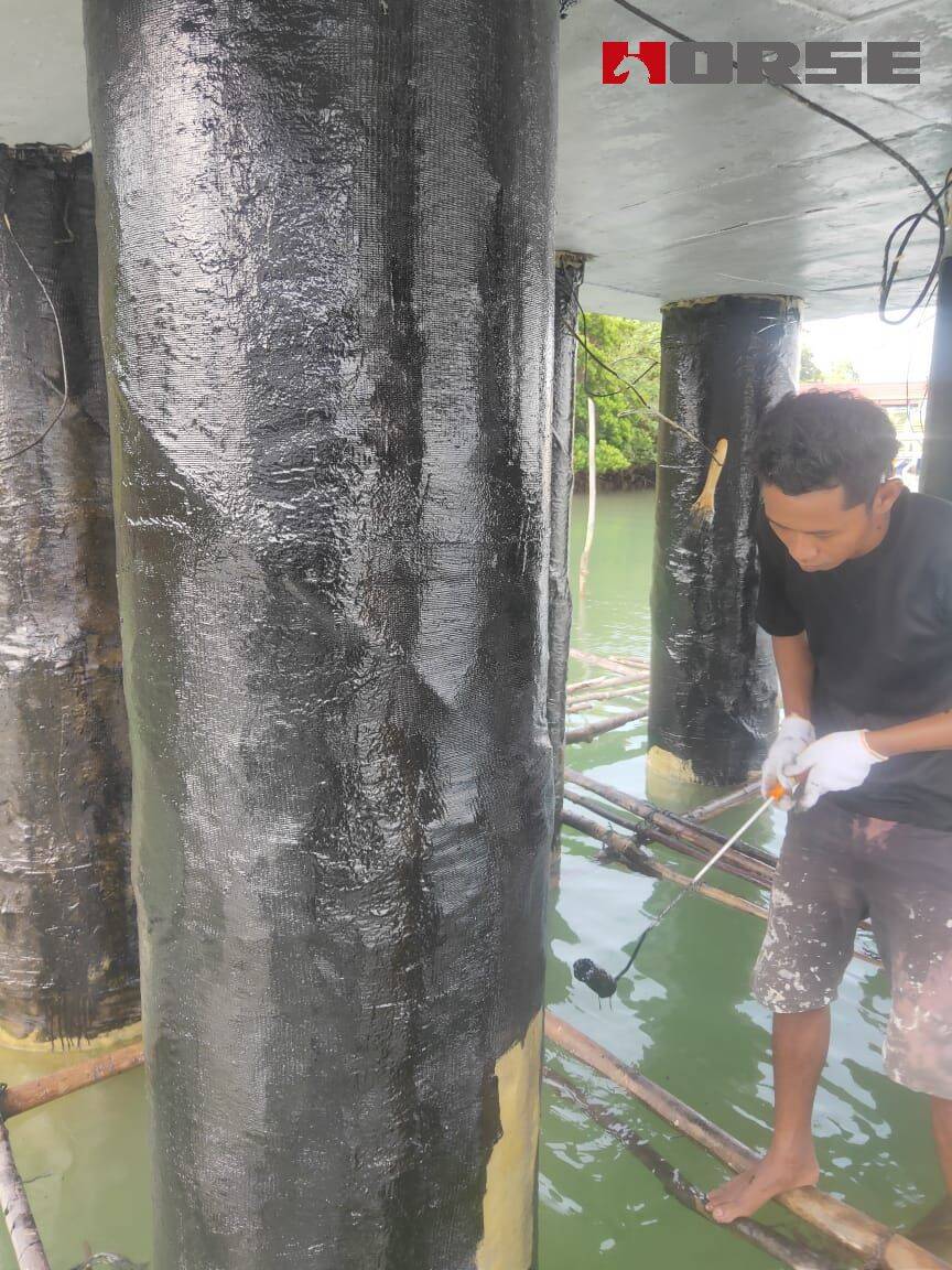Jetty Repair With Carbon Fiber Sheet Jetty Repair With Carbon Fiber Sheet