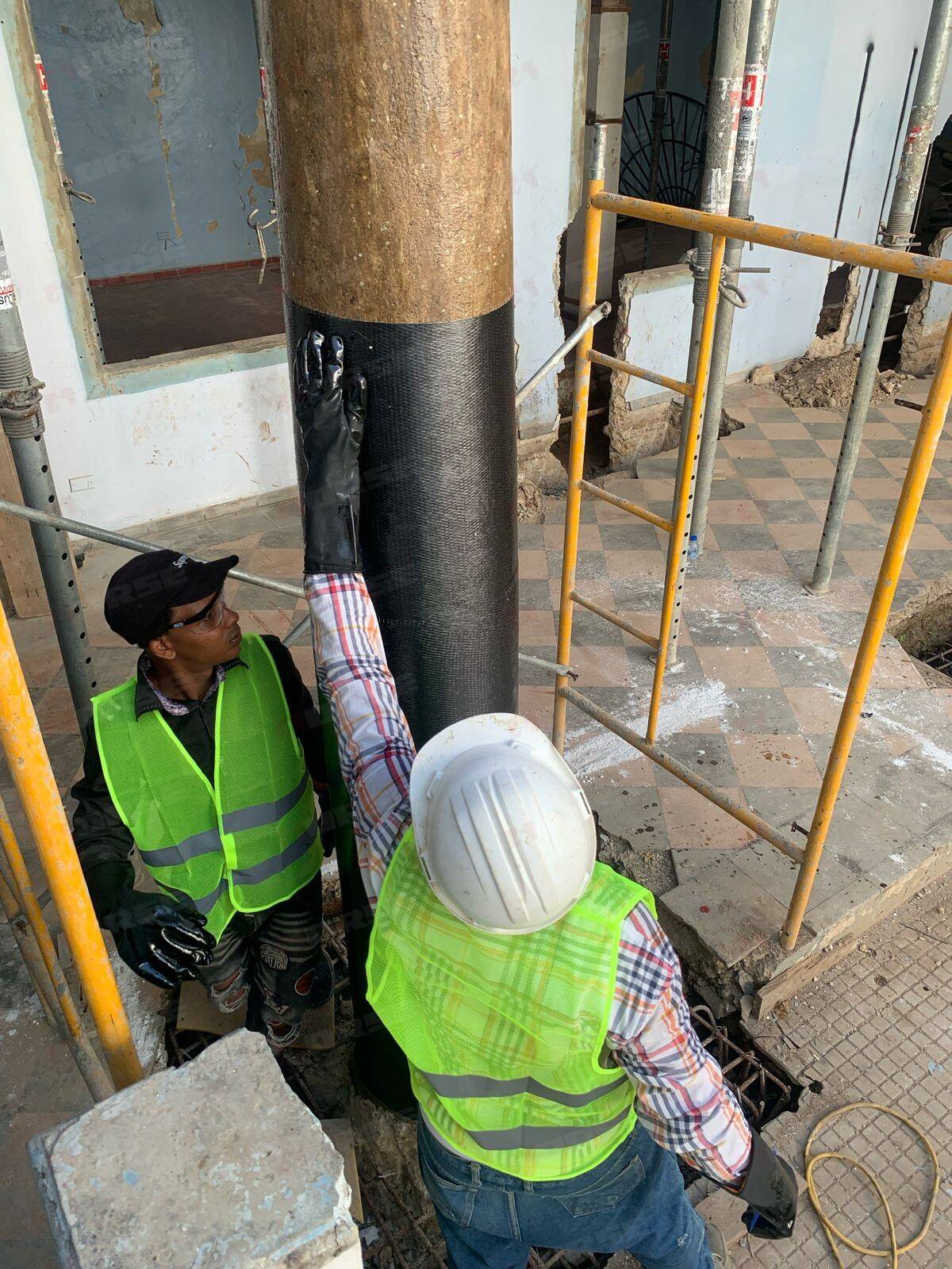 Carbon Fiber Sheet Reinforcement of a Resort Columns Carbon Fiber Sheet Reinforcement of a Resort Columns